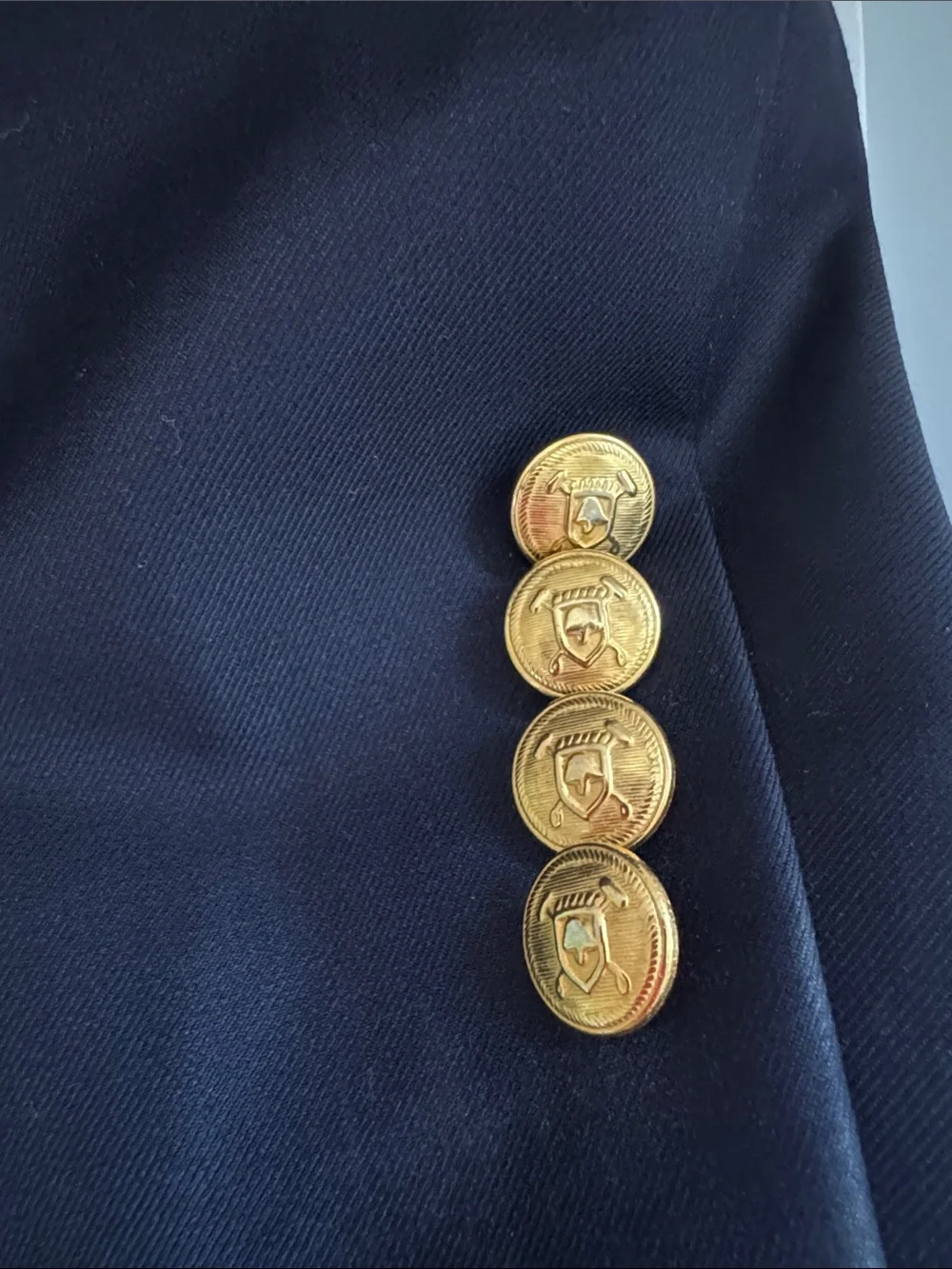 Ralph Lauren Navy Blazer with Gold-Tone Buttons
